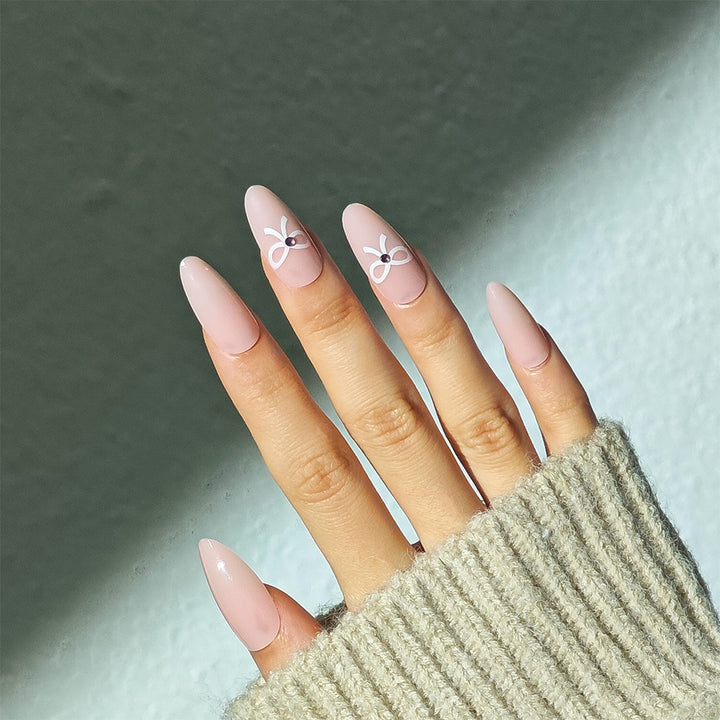 Decorative Bow-Embellished Stiletto Press-On Nails Bowlift