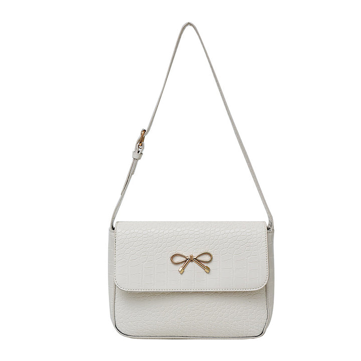 Crocodile-Textured Crossbody Handbag