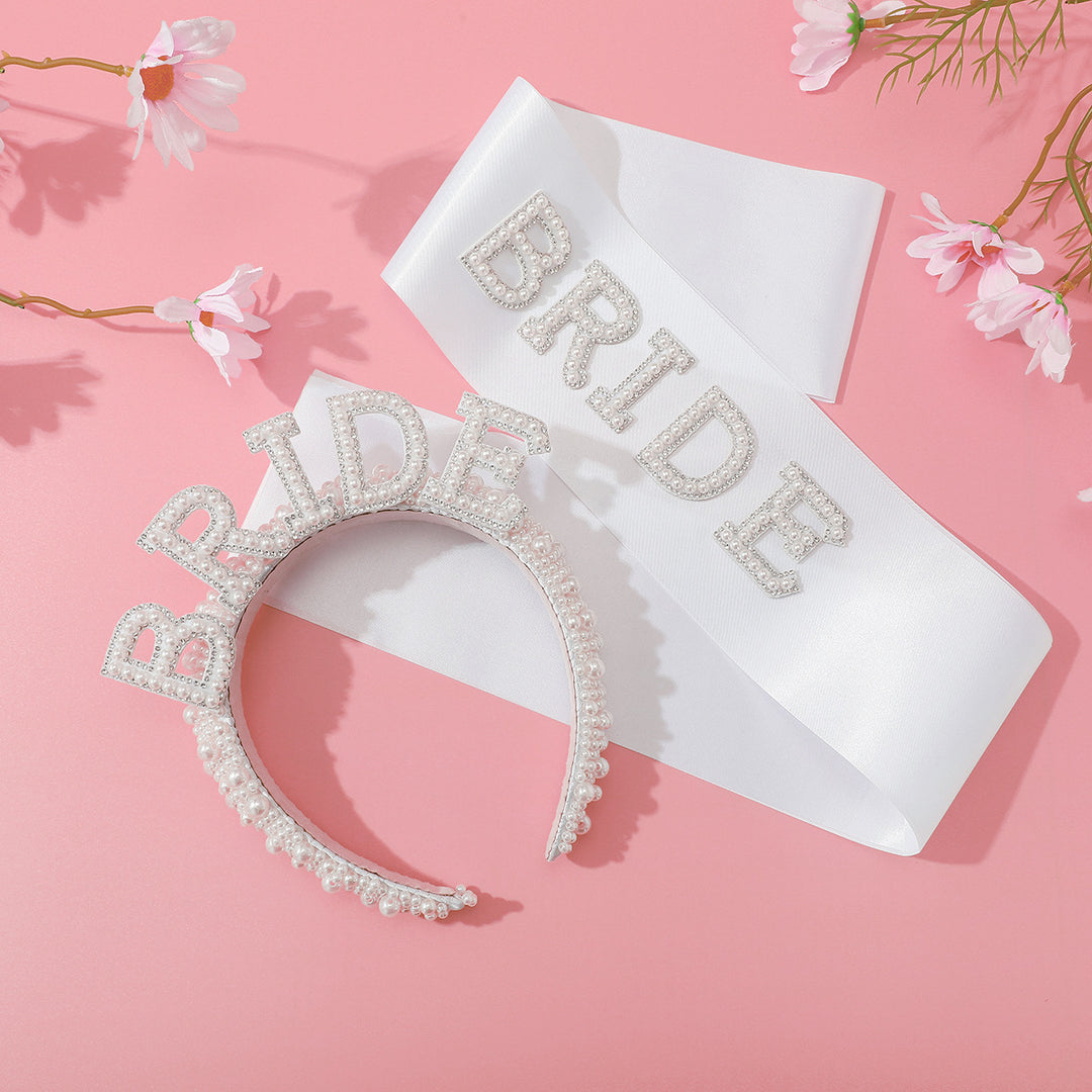 Women's Bridal Satin Ribbon with Sparkling Crystals Bowlift