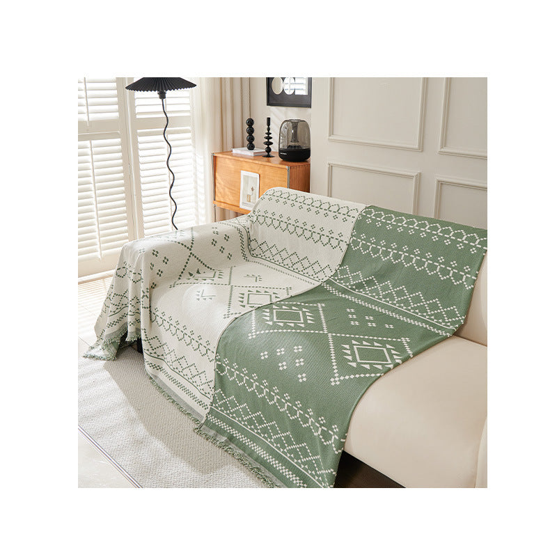 Textured Geometric Pattern Sofa Throw Blanket