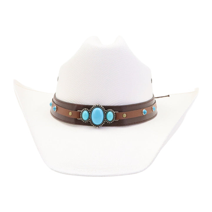 Turquoise Straw Western Hat | Bowlift