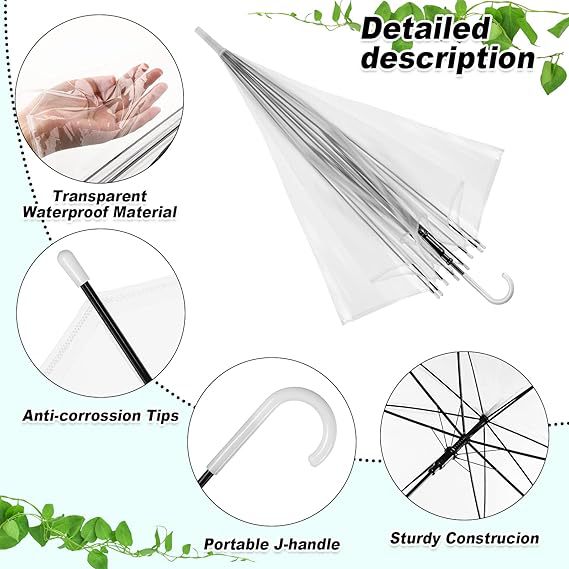 Ladies Transparent Umbrella with Elegant Design Bowlift