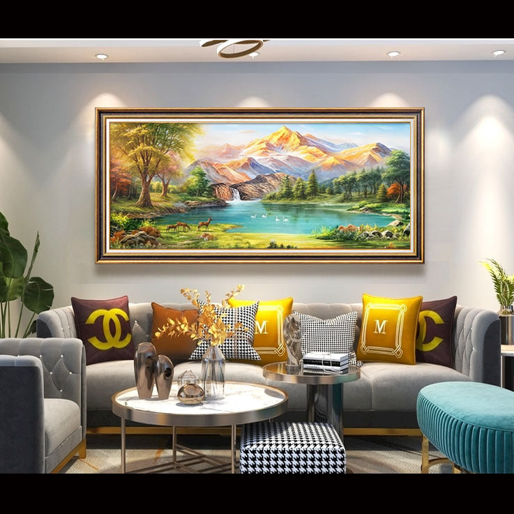 Scenic Mountain Landscape Canvas Art