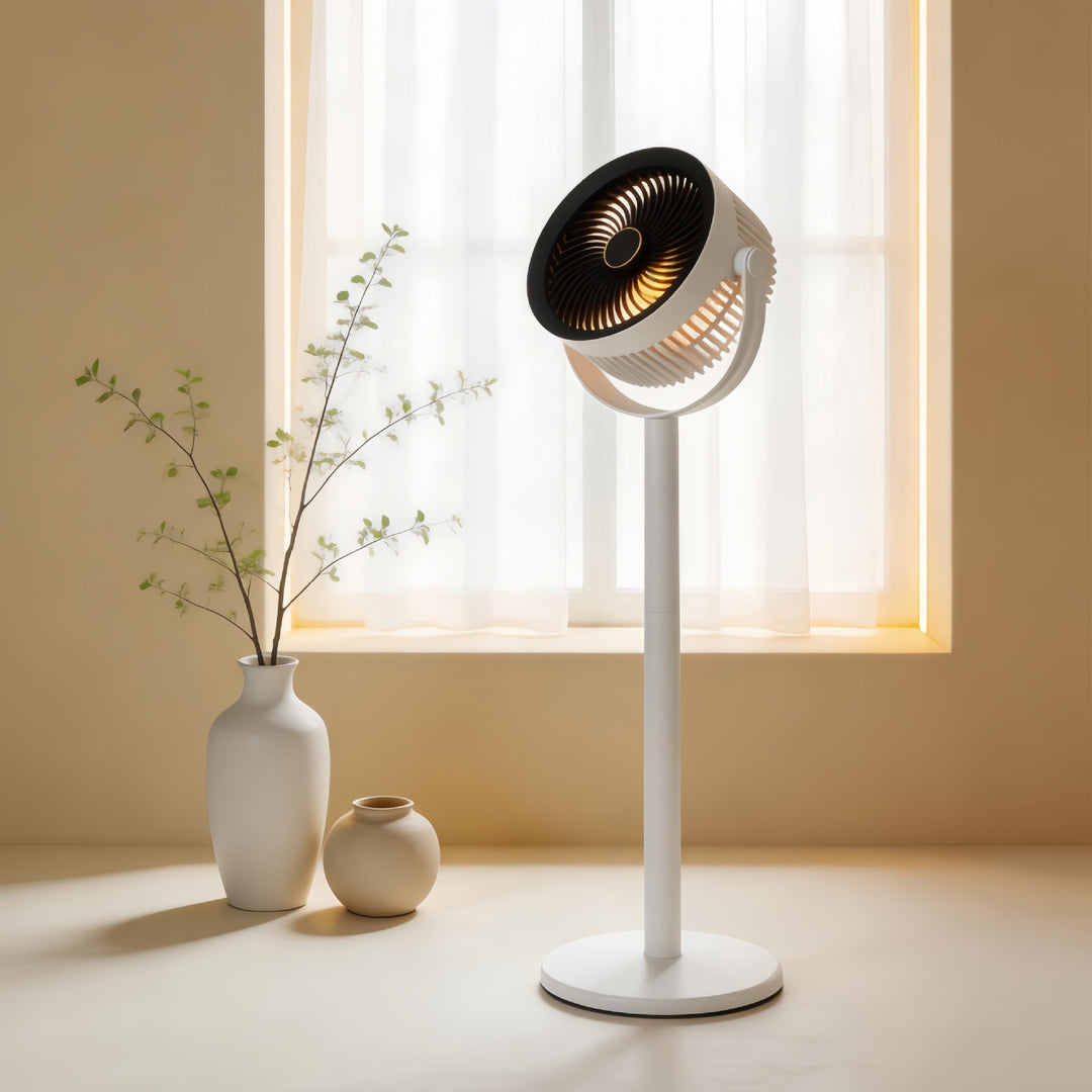 Women Portable Fan with Integrated LED Light Bowlift
