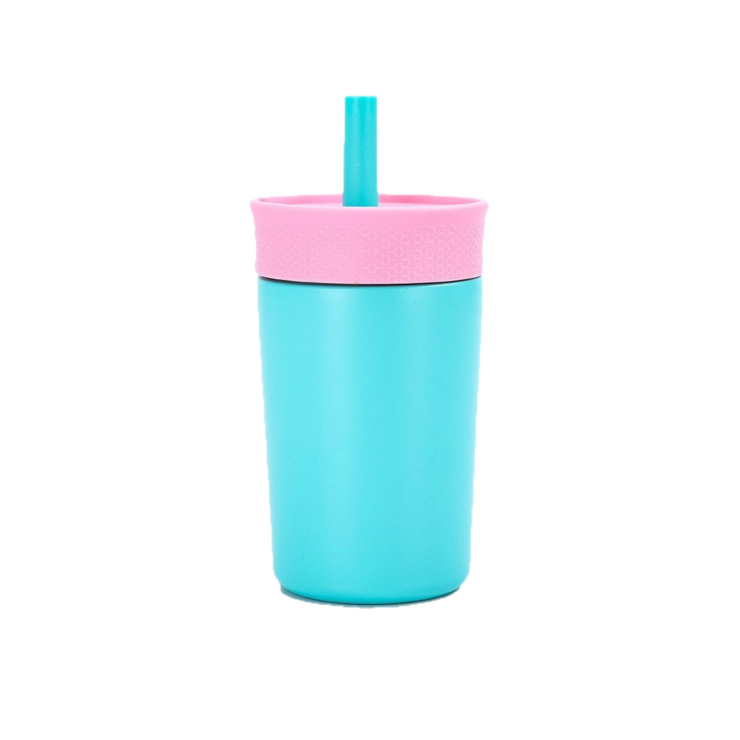 Women insulated coffee cup with integrated straw Bowlift