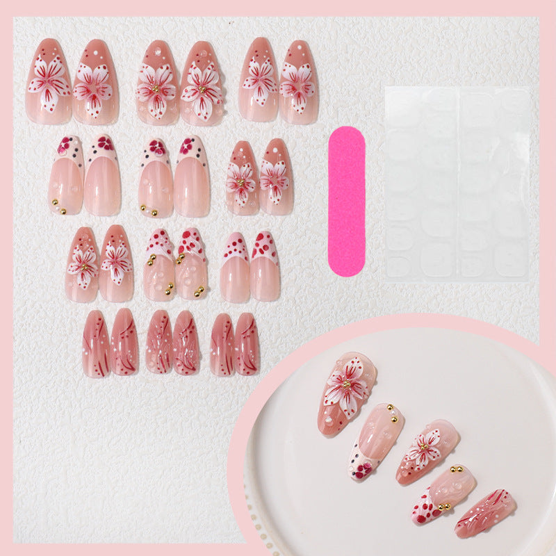 Premium Decorative Floral Press-On Nail Tips Bowlift