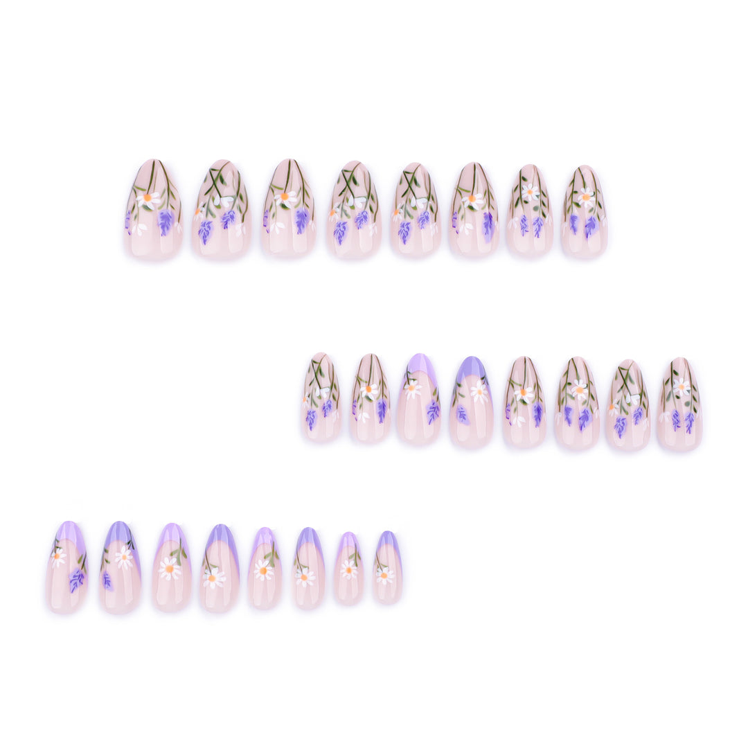 Artful Nail Art with Delicate Floral Decorations Bowlift