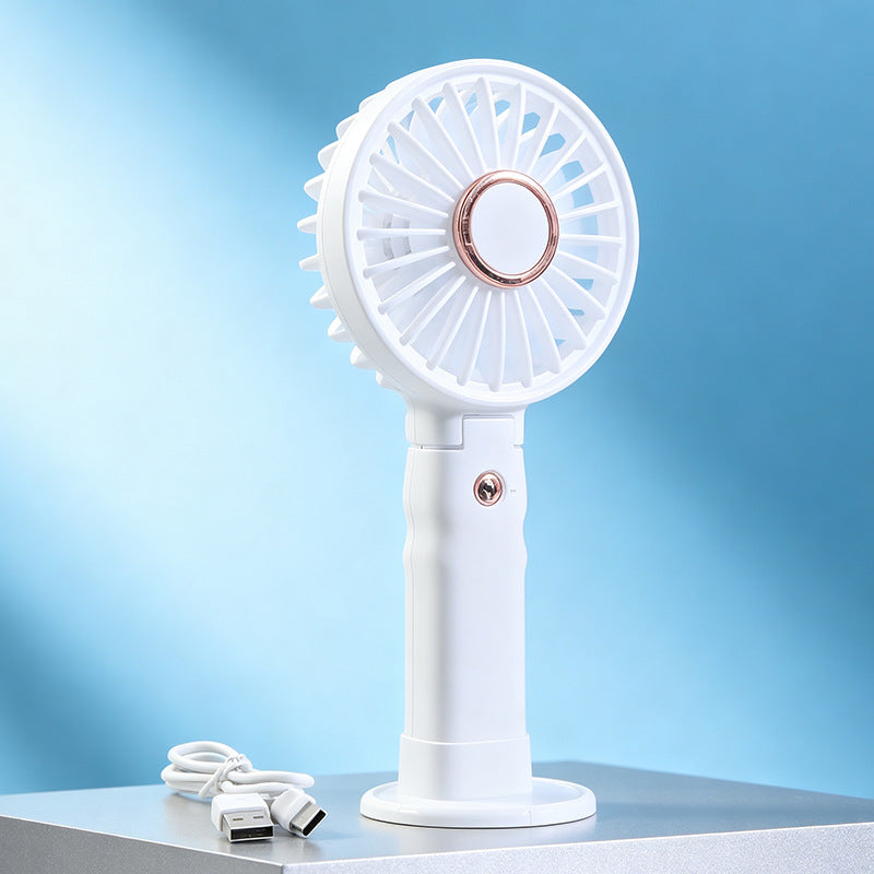 Women portable hand fan with flexible design and USB charging function Bowlift