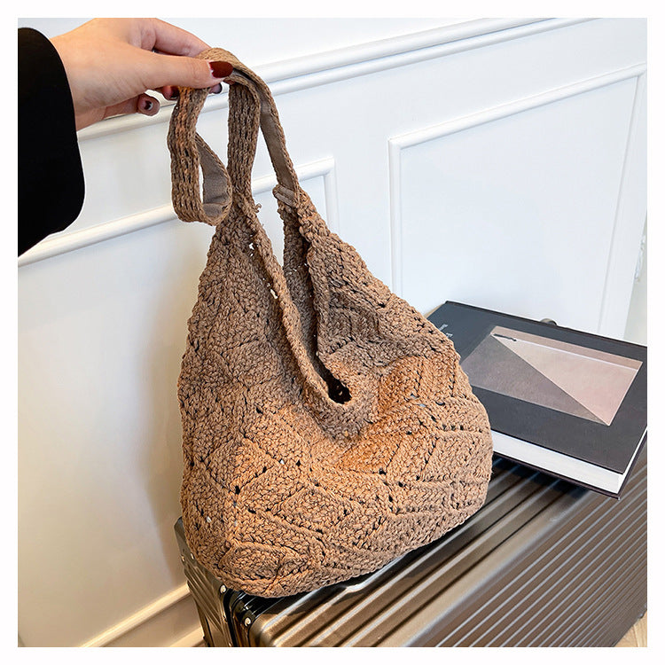 Floral Embellished Crochet Shoulder Bag Bowlift