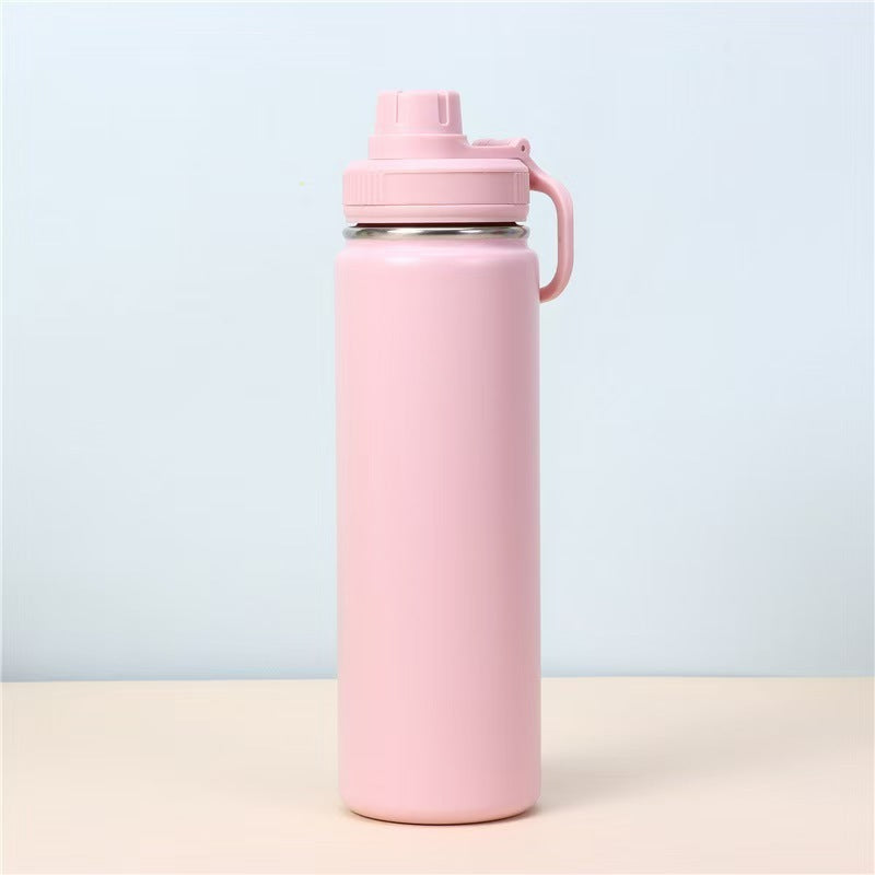 Insulated Vacuum Stainless Steel Water Bottle with Flip Straw and Carry Handle Bowlift