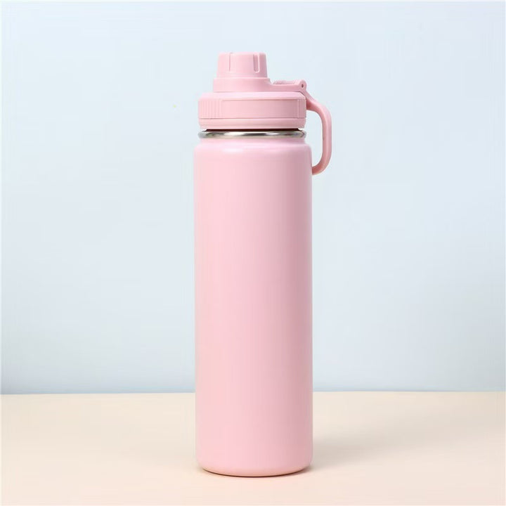 Insulated Vacuum Stainless Steel Water Bottle with Flip Straw and Carry Handle Bowlift