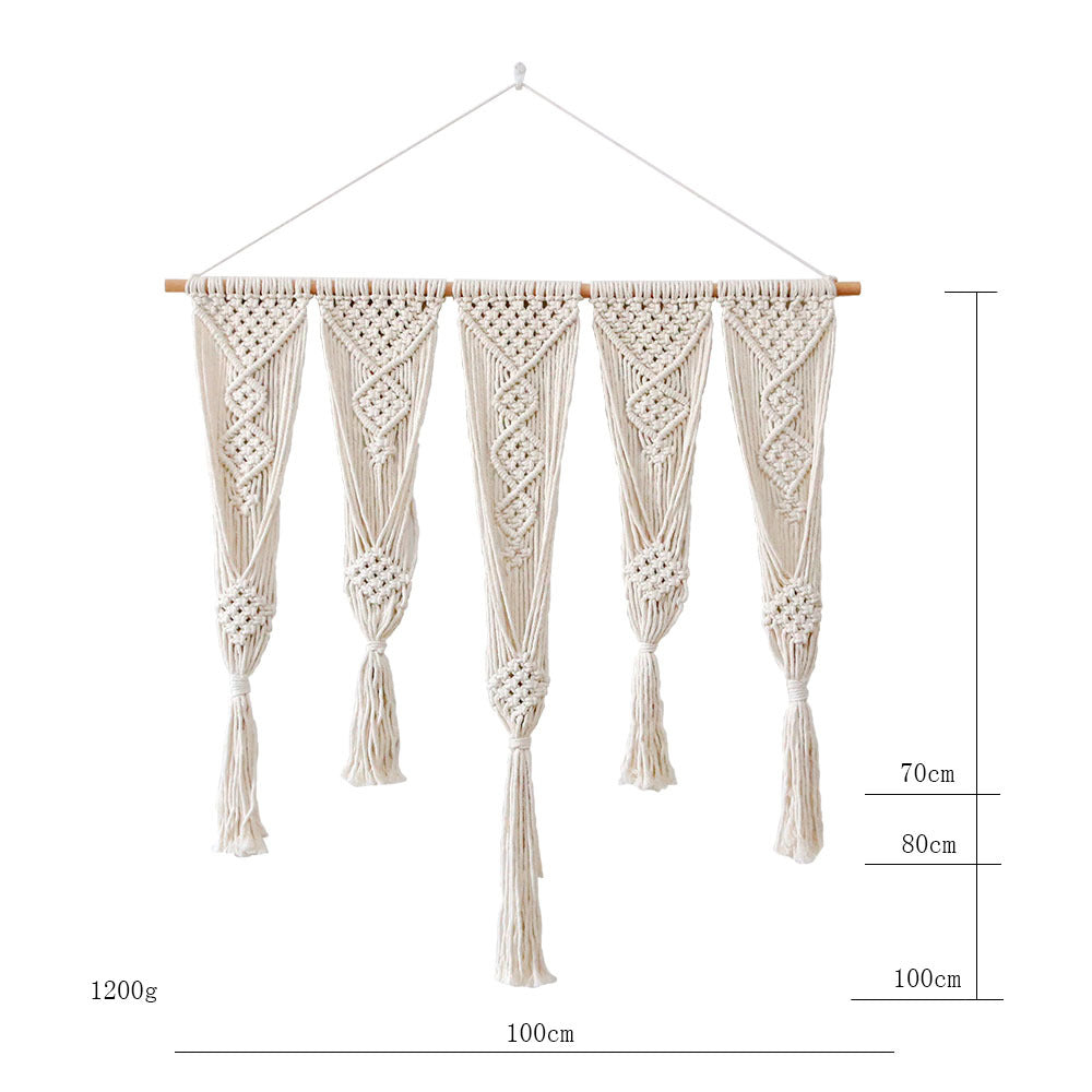 Elegant macramé wall hanging with intricate details