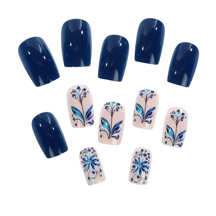 Artificial nails with floral details Bowlift