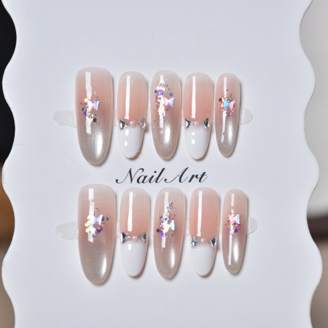 Decorative Stiletto Press-On Nails Bowlift