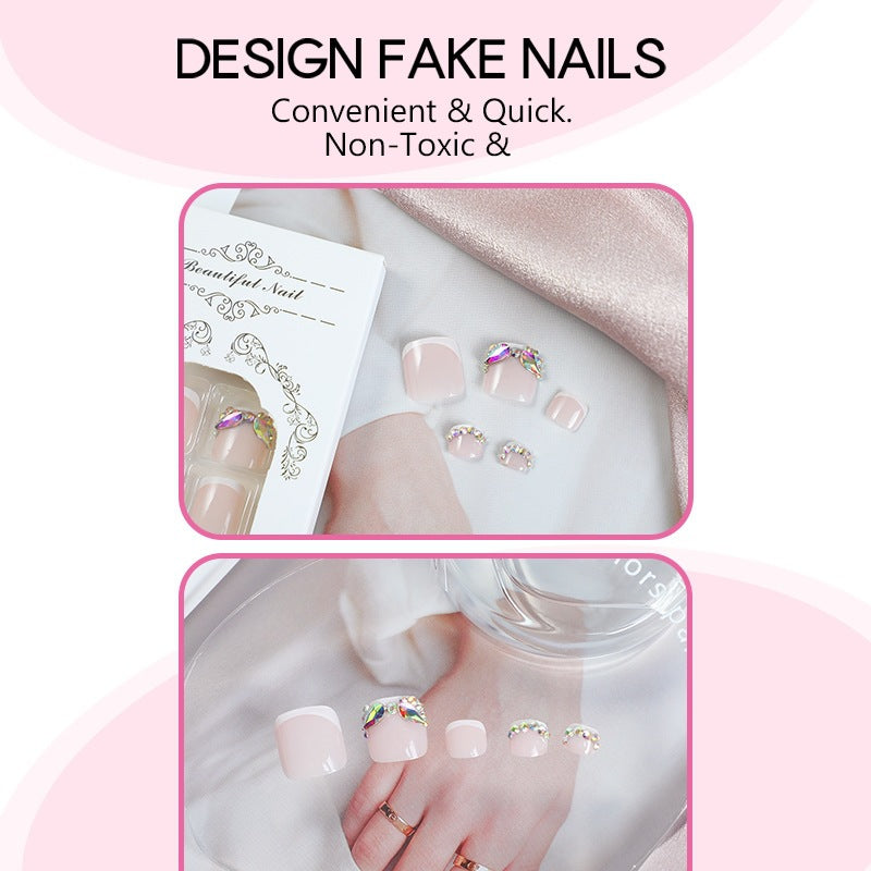 Creative nail art set with glitter and flower embellishments Bowlift