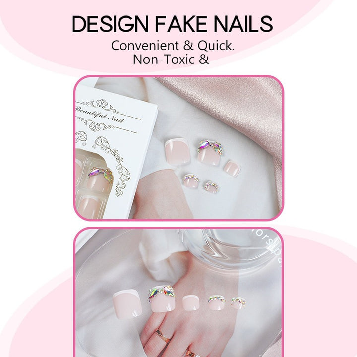Creative nail art set with glitter and flower embellishments Bowlift