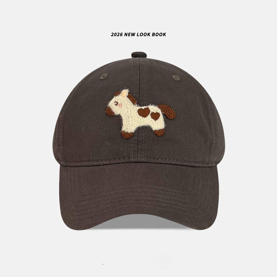 Playful Embroidered Animal Baseball Cap