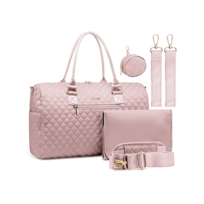 Sophisticated Quilted Travel Tote Set Bowlift