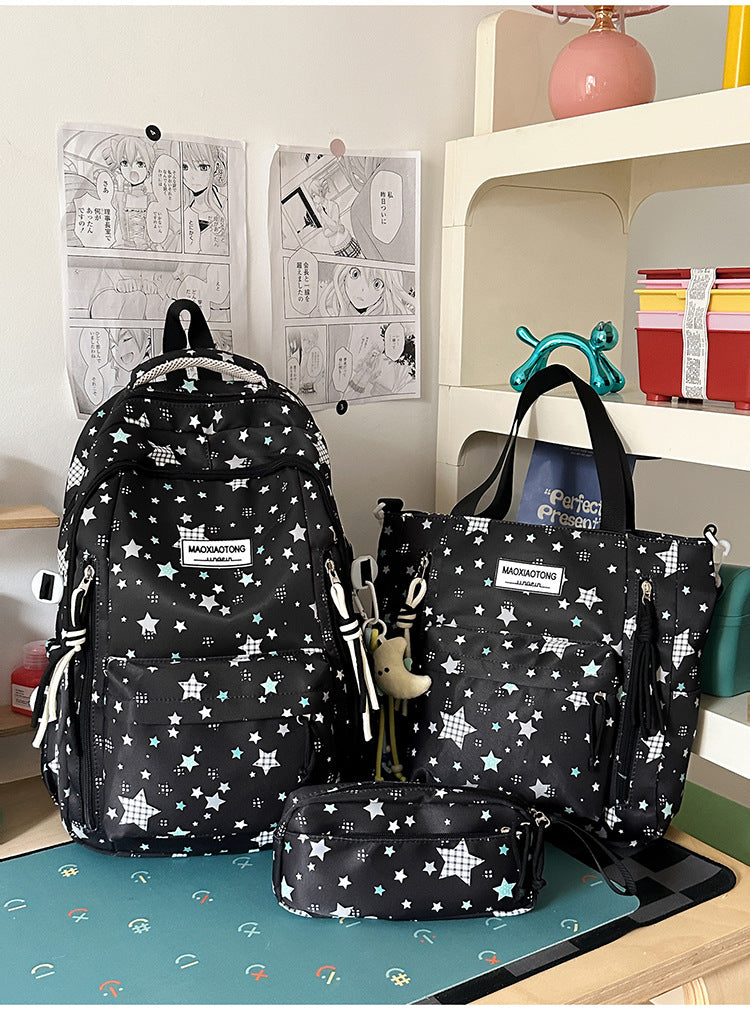 Starry Pattern School Backpack Set Bowlift