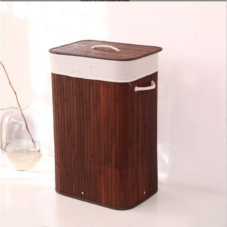 Laundry basket made of natural bamboo by Bowlift