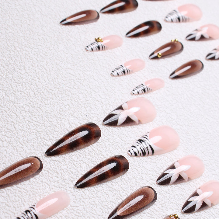 Artistic Stiletto Press-On Nails Bowlift