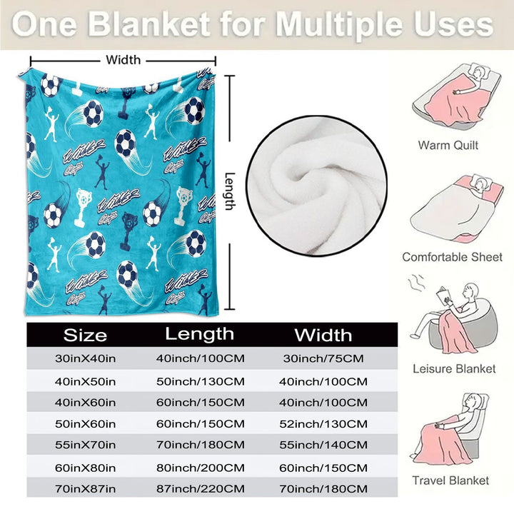 Sports-Themed Fleece Throw Blanket