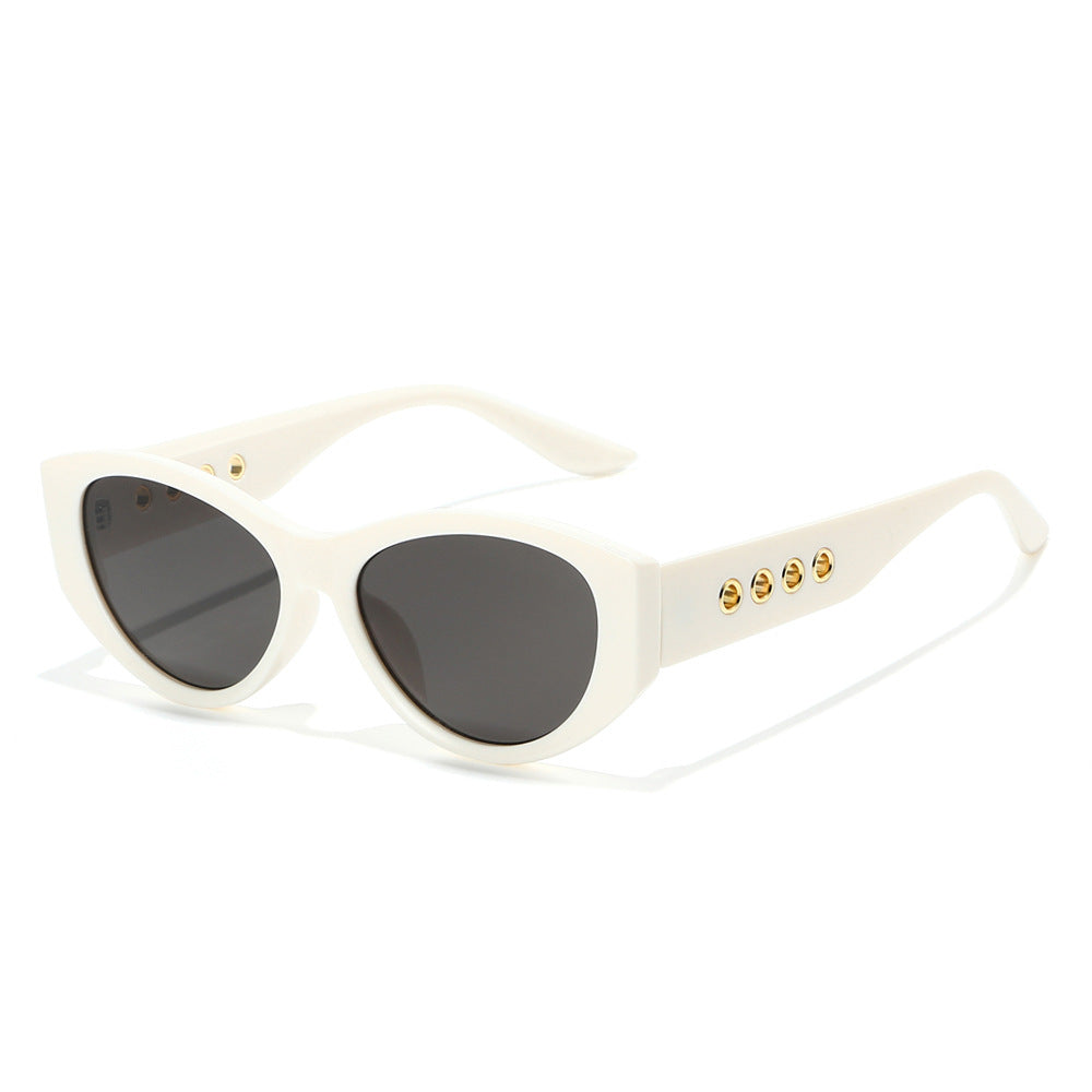 Cat-Eye Sunglasses with Decorative Gold Accents Bowlift