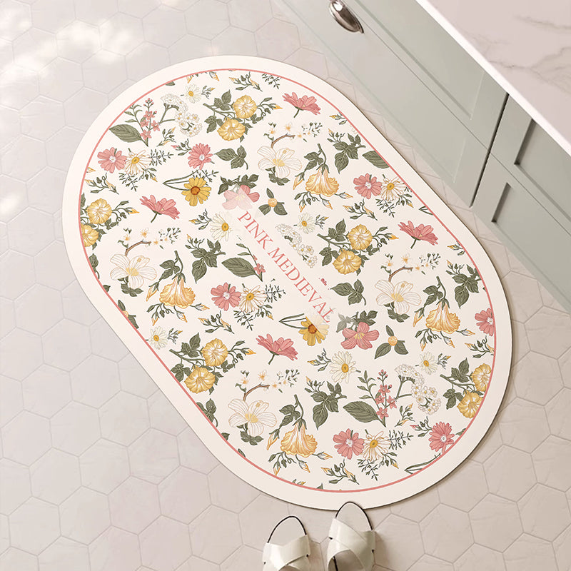 Decorative Floral Bath Mat Bowlift