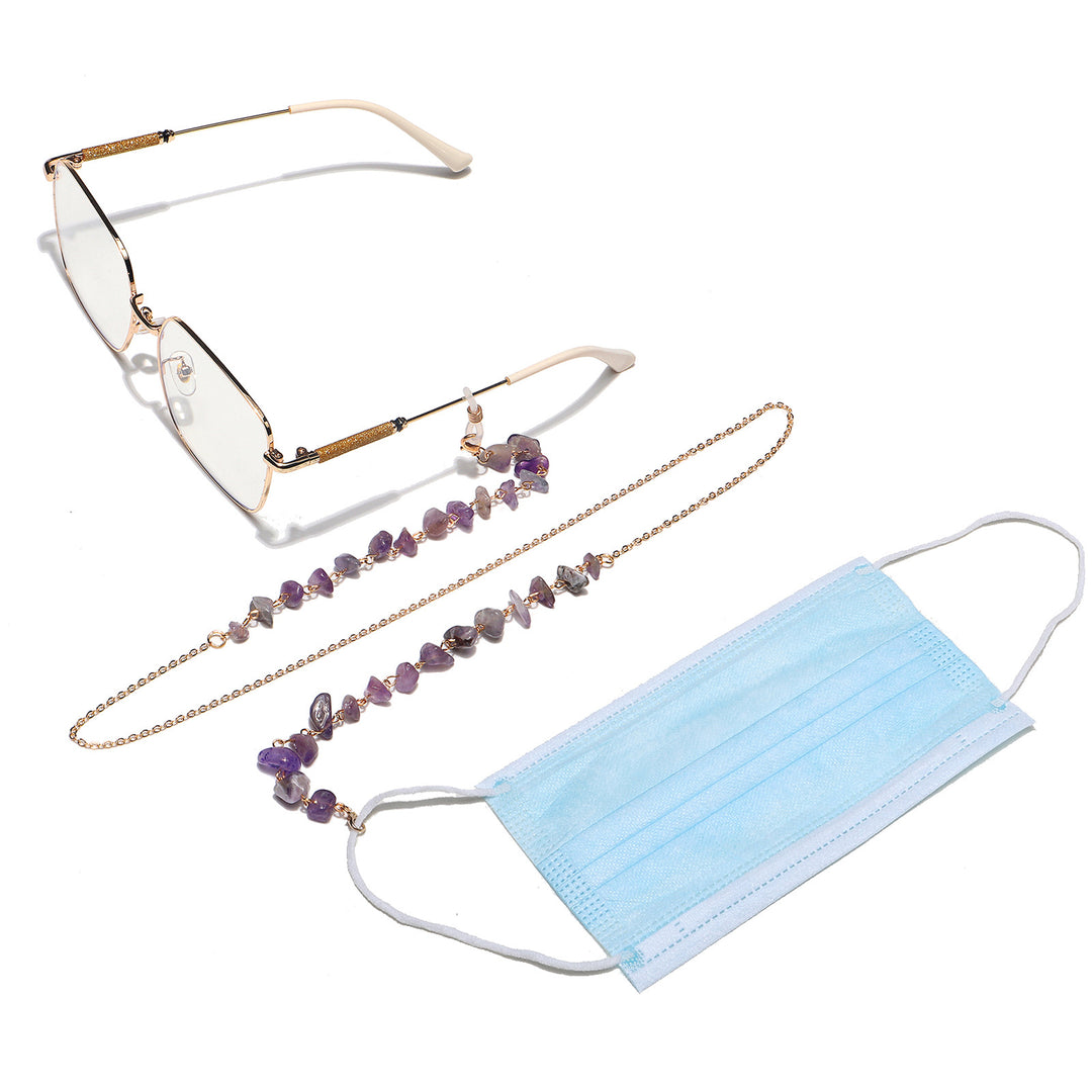 Natural Amethyst Crystal Eyewear Chain Bowlift