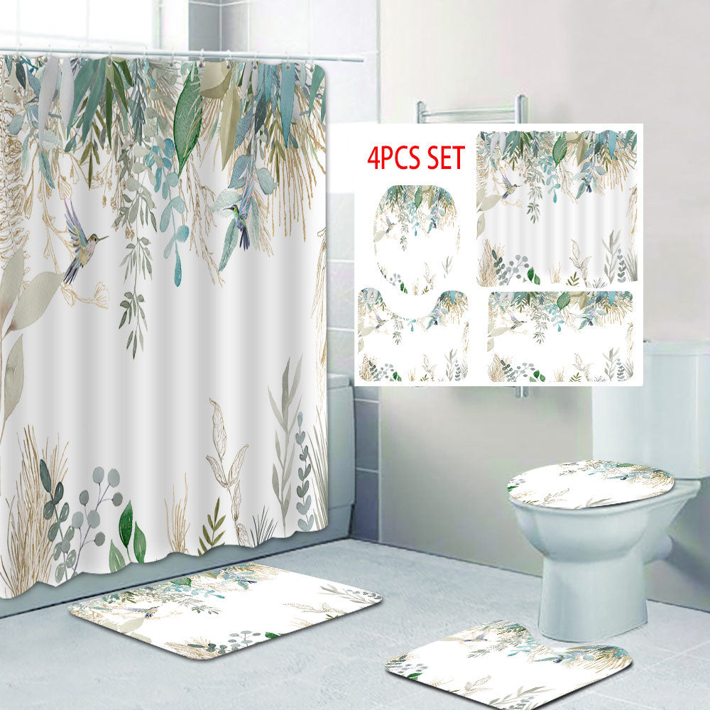 Floral Lavender Pattern Shower Curtain Bowlift