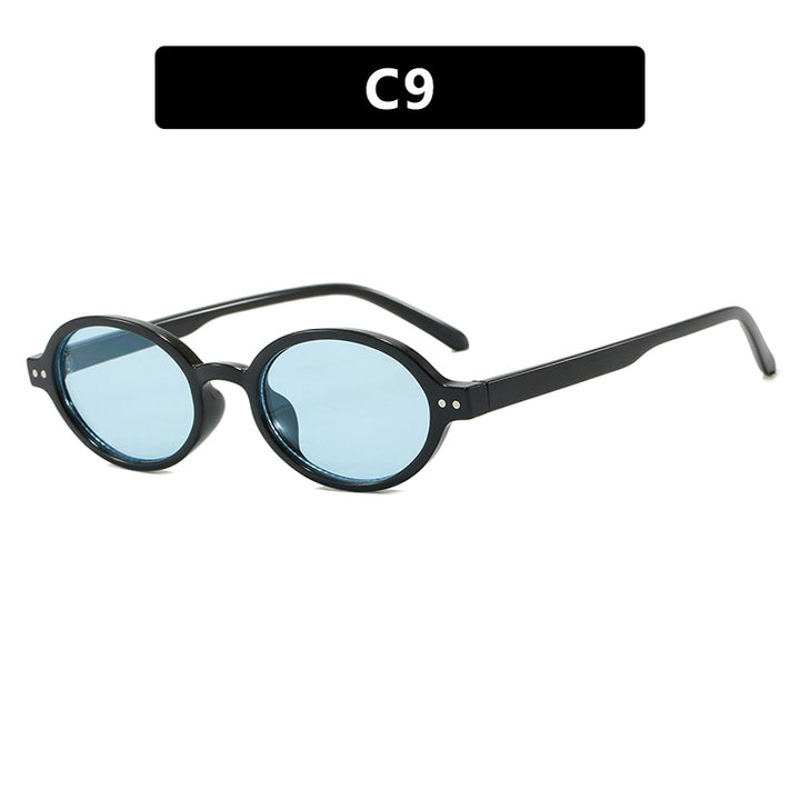 Ladies fashionable oval-shaped sunglasses with fancy frame Bowlift