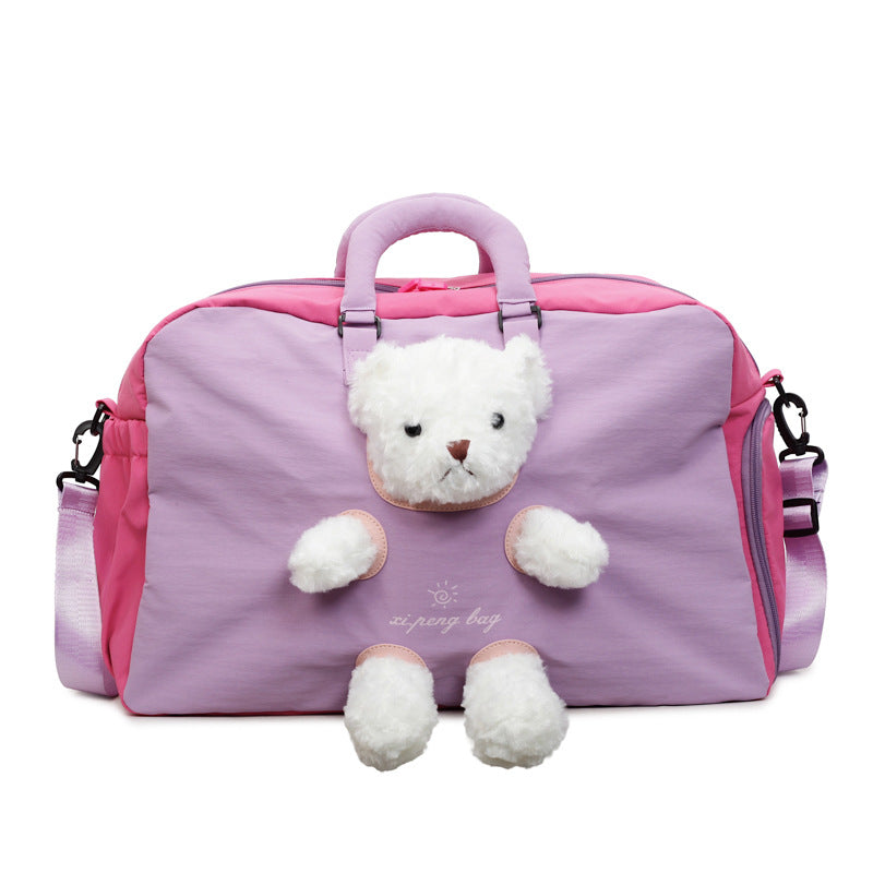 Travel bag with cute plush bear Bowlift