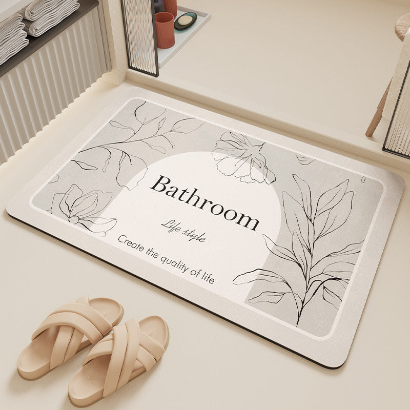 Elegant Floral Design Bathroom Mat Bowlift