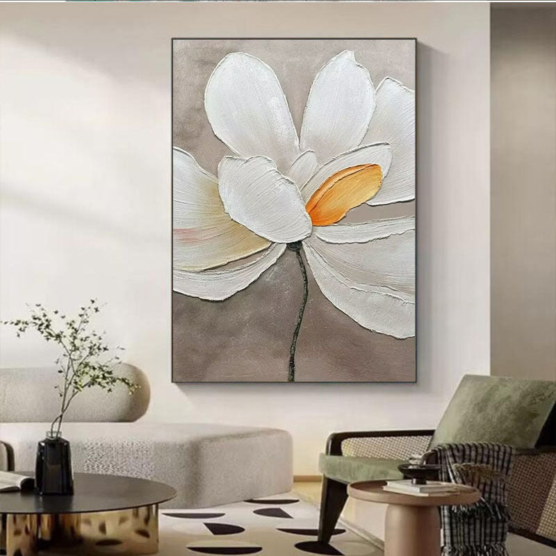Elegant Floral Textured Canvas Artwork