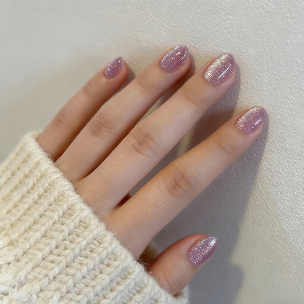 Sparkling Glossy Press-On Nail Set Bowlift