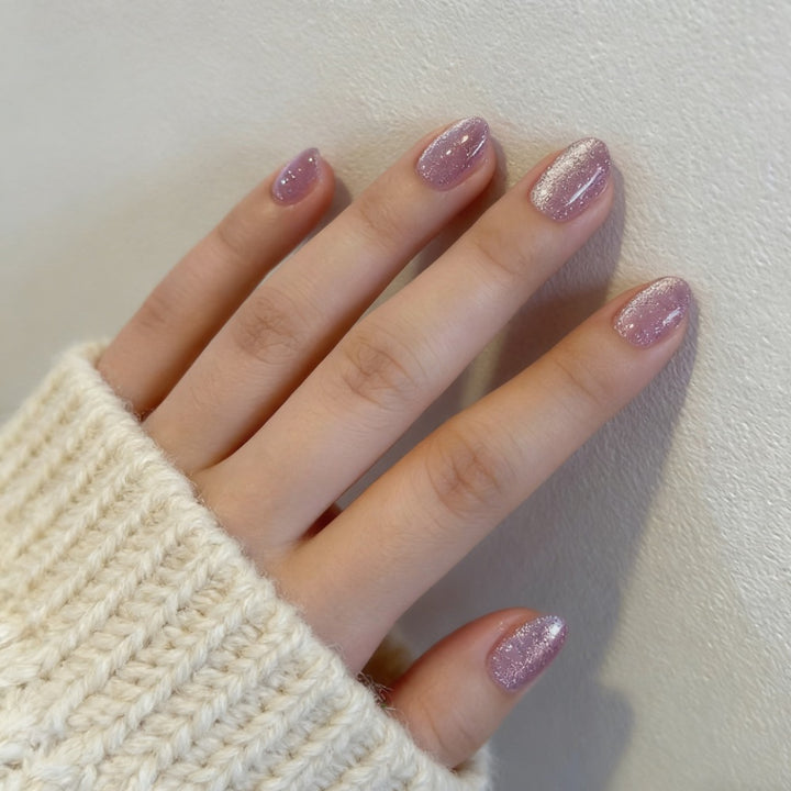 Sparkling Glossy Press-On Nail Set Bowlift