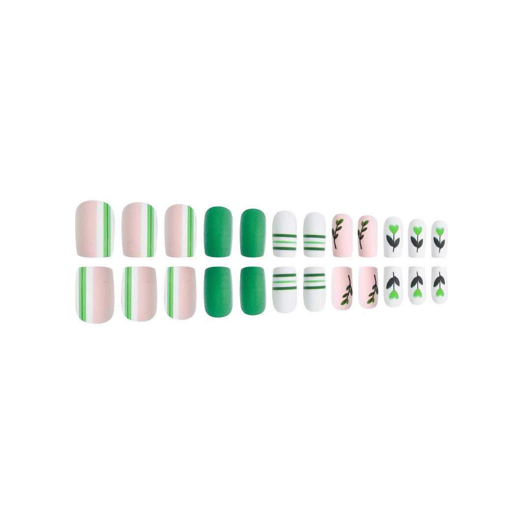 Botanical-Themed Press-On Nail Art Bowlift