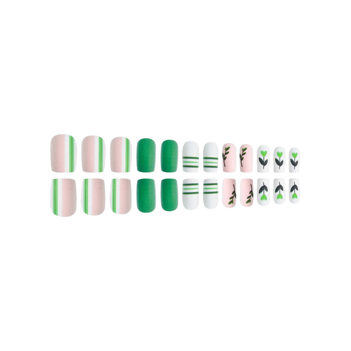 Botanical-Themed Press-On Nail Art Bowlift