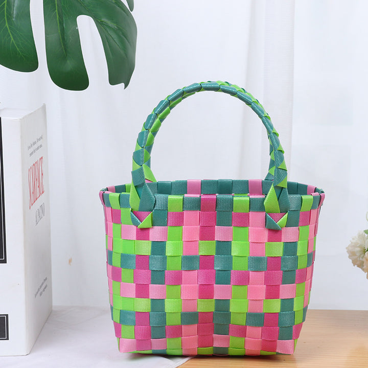 Colorful woven shopping bag Bowlift