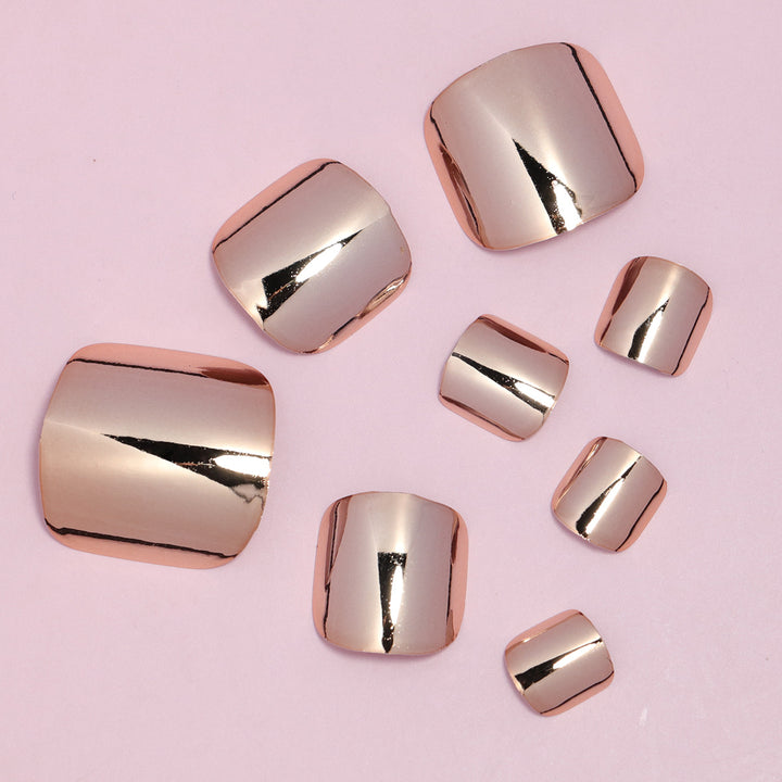 Metallic Press-On Toenail Set Bowlift