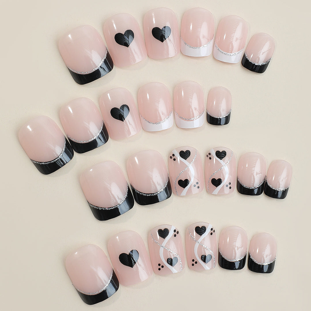 Creative Nail Art Set with Cute Heart Design Bowlift