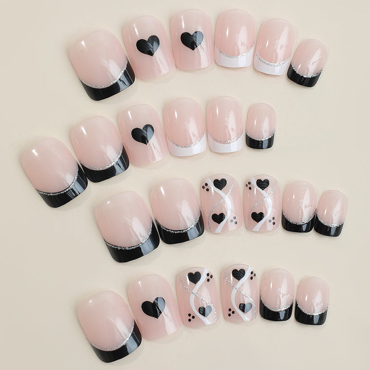 Creative Nail Art Set with Cute Heart Design Bowlift