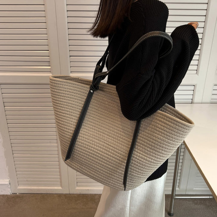 Elegant Shopper Bag with Texture Bowlift