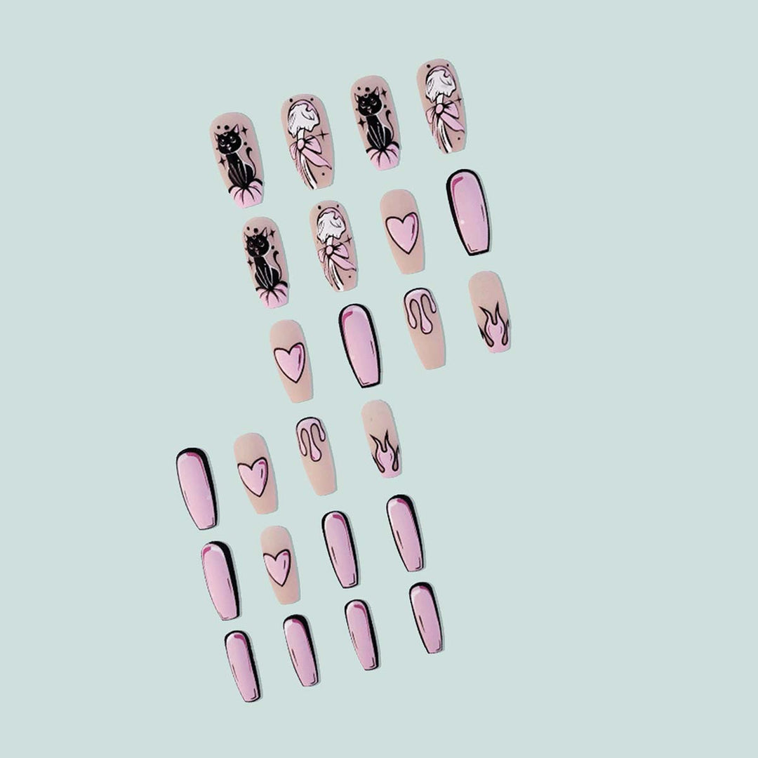 Artistic nail extensions in heart design Bowlift