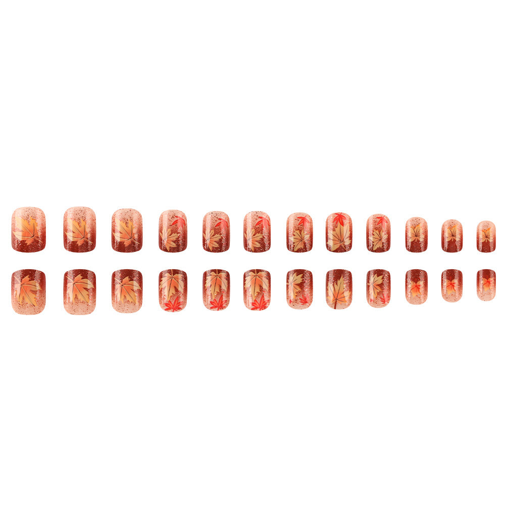 Autumn-Themed Gel Nail Art Bowlift