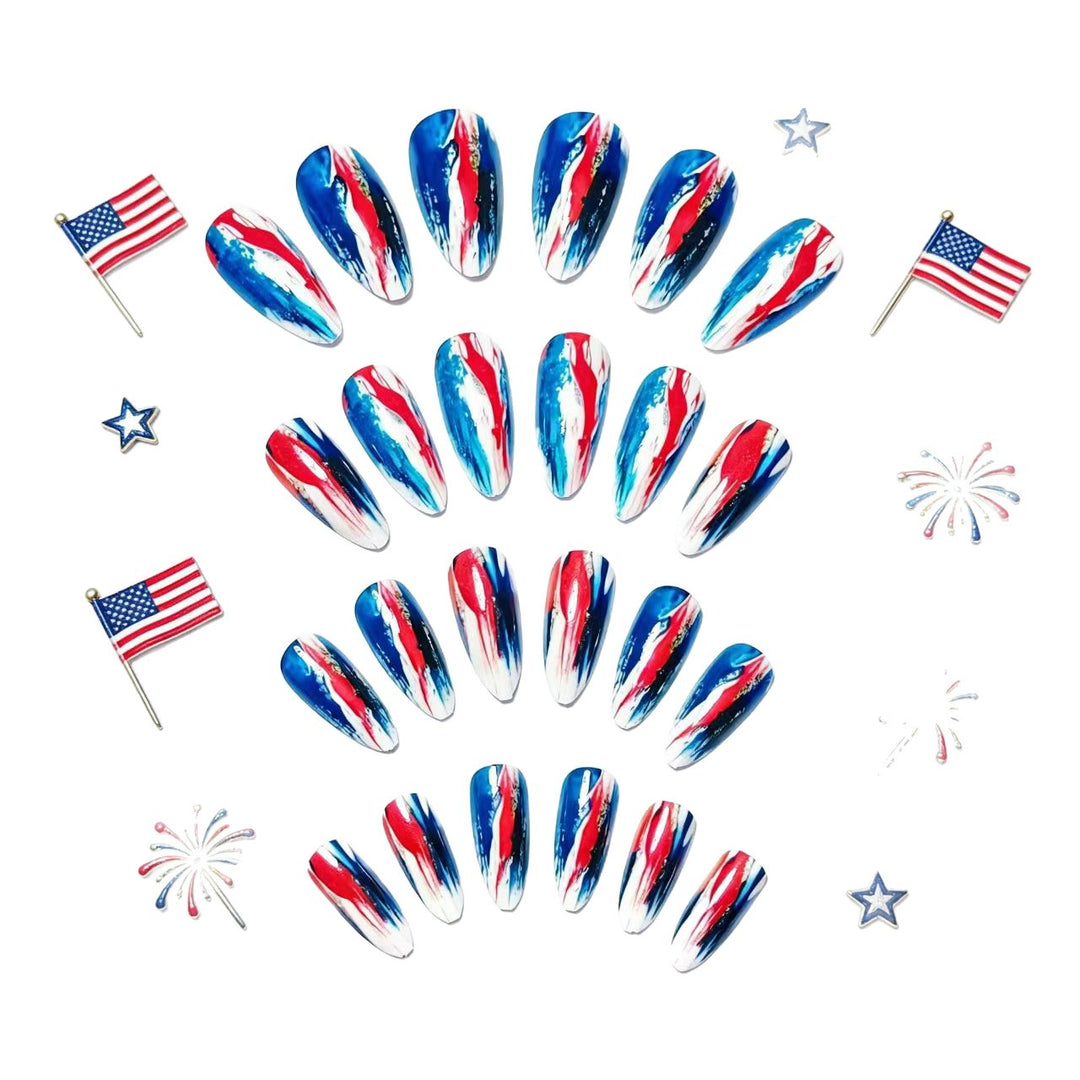 Artificial Nail Art with Abstract Color Design Bowlift