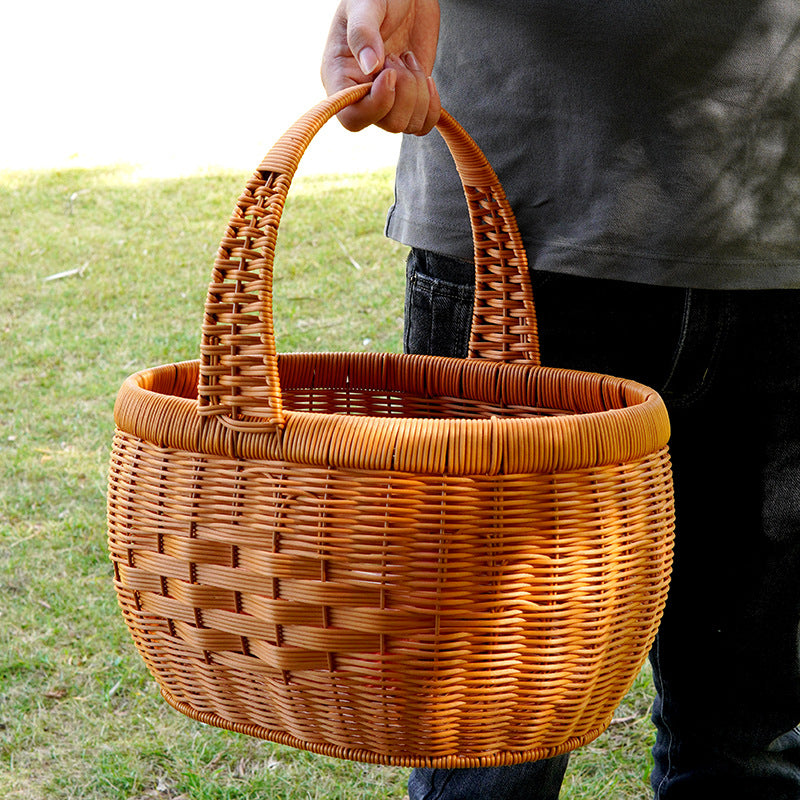 Handwoven Wicker Utility Basket Bowlift