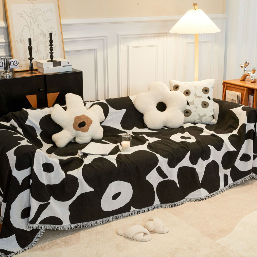 Floral Patterned Decorative Sofa Blanket