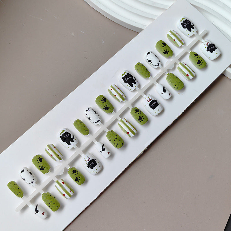 Creative art press-on nails with playful animal design Bowlift