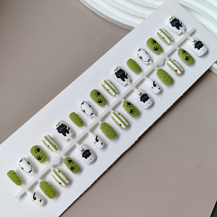 Creative art press-on nails with playful animal design Bowlift